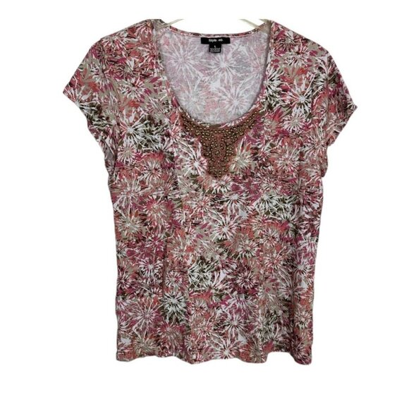 Style & Co Women's Blouse Color Print  Size Large Sku 2370 - Picture 10 of 12